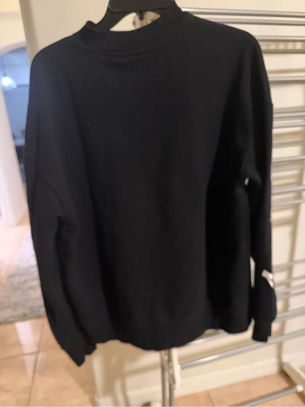 H&M Black Crewneck Sweater with White Sleeve Text